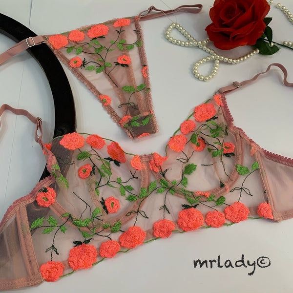 TURKISH PETAL SOFT NET BRA SET