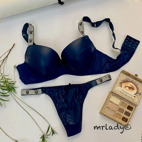 FAUX LEATHER BRA SET