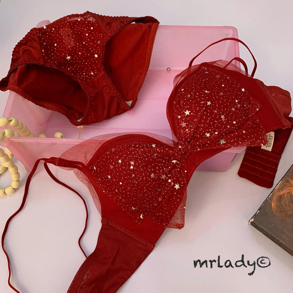 GLITTER THIN PAD BRA SET